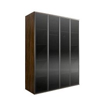 Шкаф 4-х дверный Bogemia Woodline Air (Wood/Серебро) БМШ2/4(4)(Woodline)(Air)