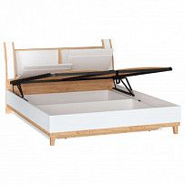 Бари Кровать двуспальная 1600 с подъёмным механизмом (Дуб Золотой/Белый)