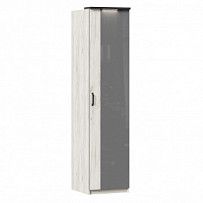 Шкаф одностворчатый с комбинированной дверью Техно (Дуб Крафт белый/Серый шифер)