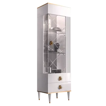 Витрина 1-ств. Римини СОЛО (Белый/Золото) (Правая) РМВ1-1С(s)