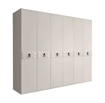 Шкаф 6-ти дв. Bogemia Farfalle (Шелк/Черный) БМШ2/6(Fa)