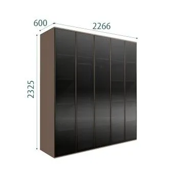 Шкаф 5-ти дв. Bogemia Air (Мокка/Черный) БМШ2/5(5)