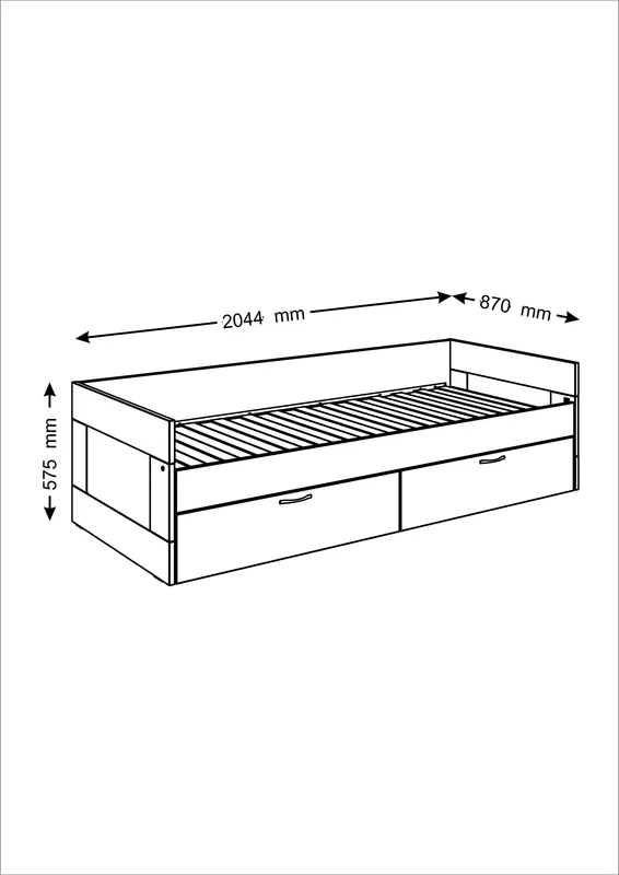 Балашиха - БРИМНЭС / СИРИУС кровать раздвижная ИКЕА / IKEA 80х200 сонома | изображение 2