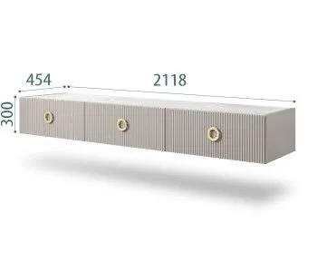 Тумба телевизионная 2.1м Bogemia Fly Fillini (Шелк) (Novabuk/Золото) БМТ-2