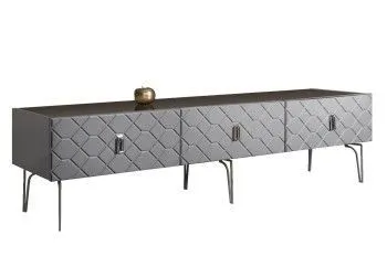 Тумба под телевизор 2.1м Bogemia Farfalle (Серый) (Lakobel/Хром) БМТ-2(Fa)