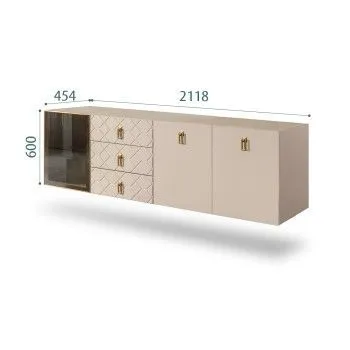 Комод 2.1м Bogemia Fly Farfalle (Ваниль) (Novabuk/Золото) БМКМ-5[4]