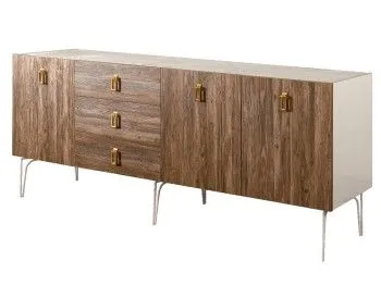 Комод 2.1м Bogemia Wood Fa (Слоновая кость) (Novabuk/Золото) БМКМ-5(Wo)