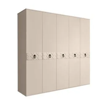 Шкаф 5-ти дв. Bogemia Farfalle (Ваниль/Черный) БМШ2/5(Fa)