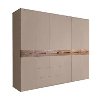 Шкаф 6-ти дверный с ящиками, Bogemia Wood Wo (Мокка/Хром) БМШ2/61(Wo)