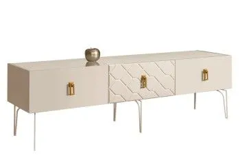 Тумба под телевизор 1.6м Bogemia Farfalle (Слоновая кость) (Lakobel/Золото) БМТ-1(Fa)[10]