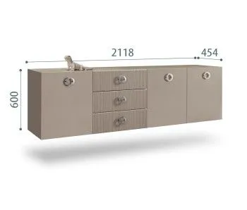 Комод 2.1м Bogemia Fly Fillini (Мокка) (Lakobel/Хром) БМКМ-5