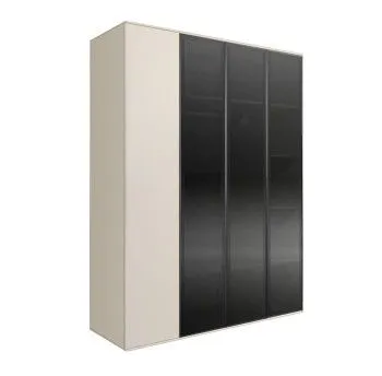 Шкаф 4-х дв. Bogemia Air (Слоновая кость/Черный) БМШ2/4(3)