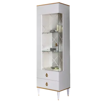 Витрина 1-ств. Римини (Белый/Золото) (Левая) РМВ1-1С