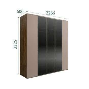 Шкаф 5-ти дв. Bogemia Woodline Air (Мокка/Серебро) БМШ2/5(3)