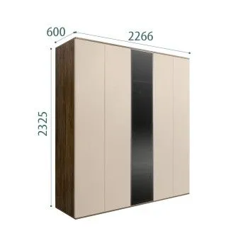 Шкаф 5-ти дв. Bogemia Woodline Air (Ваниль/Серебро) БМШ2/5(1)