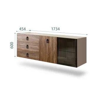 Комод 1.6м Bogemia Fly Wood Fa (Мокка) (Novabuk/Черный) БМКМ-4[5][10]