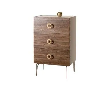 Комод Bogemia Wood Fi (Ваниль) (Lakobel/Золото) БМКМ-1(Wo)