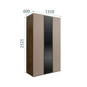 Шкаф 3-х дверный Bogemia Woodline Air (Мокка/Черный) БМШ2/3(1)