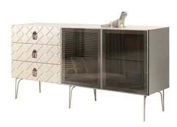 Комод 1.6м Bogemia Farfalle (Слоновая кость) (Lakobel/Хром) БМКМ-4(Fa)[5]