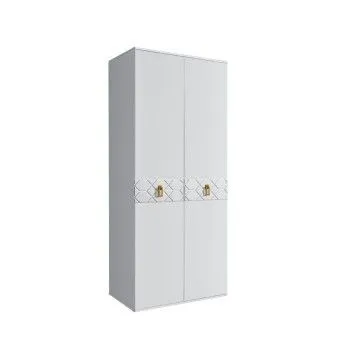 Шкаф 2-х дверный Bogemia Farfalle (Белый/Золото) БМШ2/2(Fa)