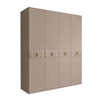 Шкаф 4-х дв. Bogemia Farfalle (Мокка/Золото) БМШ2/4(Fa)