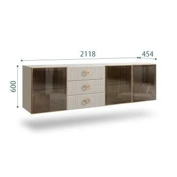 Комод 2.1м Bogemia Fly Fi (Шелк) (Novabuk/Золото) БМКМ-5[5]