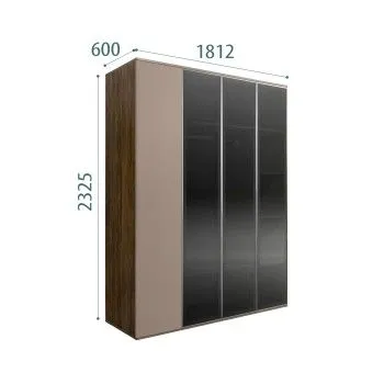 Шкаф 4-х дв. Bogemia Woodline Air (Мокка/Серебро) БМШ2/4(3)