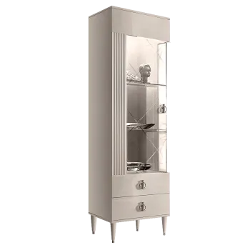 Витрина 1-ств. Римини СОЛО (Бежевый/Серебро) (Левая) РМВ1-1С(s)