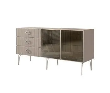 Комод 1.6м Bogemia Fillini (Мокка) (Novabuk/Хром) БМКМ-4(Fi)[5]