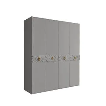 Шкаф 4-х дв. Bogemia Farfalle (Серый/Золото) БМШ2/4(Fa)