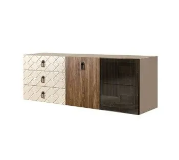 Комод 1.6м Bogemia Fly Wood Fa (Слоновая кость) (Novabuk/Черный) БМКМ-4[5][10]