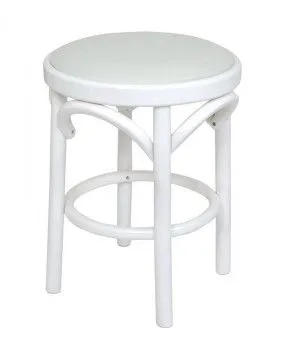 Табурет Венский мягкий (белая эмаль, экокожа белая)
