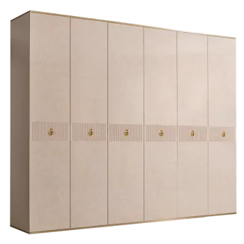 Шкаф 6-ти дверный Римини СОЛО (Латте/Золото) РМШ2/6(s)