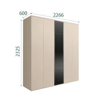 Шкаф 5-ти дв. Bogemia Air (Ваниль/Серебро) БМШ2/5(1)