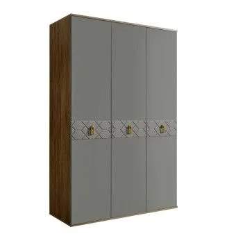 Шкаф 3-х дверный Bogemia Woodline Fa (Серый/Золото) БМШ2/3