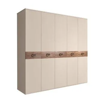 Шкаф 5-ти дв. Bogemia Wood Fi (Ваниль/Хром) БМШ2/5(Wo)