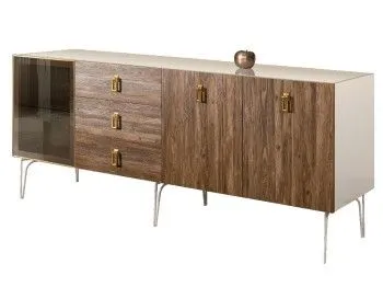 Комод 2.1м Bogemia Wood Fa (Слоновая кость) (Lakobel/Золото) БМКМ-5(Wo)[4]