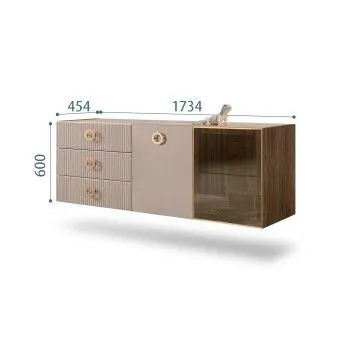 Комод 1.6м Bogemia Woodline Fly Fi (Мокка) (Lakobel/Золото) БМКМ-4[5][10]