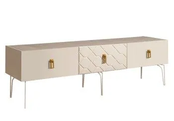 Тумба под телевизор 1.6м Bogemia Farfalle (Слоновая кость) (Novabuk/Золото) БМТ-1(Fa)[10]