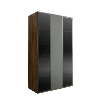 Шкаф 3-х дверный Bogemia Woodline Air (Серый/Серебро) БМШ2/3(2)