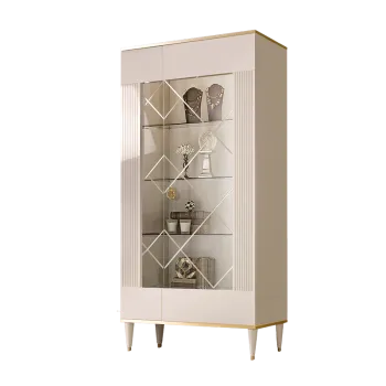 Витрина 2-ств. Римини СОЛО (Слоновая кость/Золото) (Правая) РМВ2-2С(s)