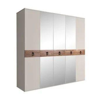 Шкаф 5-ти дв. с зеркалами Bogemia Wood Fa (Шелк/Черный) БМШ1/5(Wo)