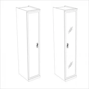 Натали секция 1-ств с зеркалом белый глянец