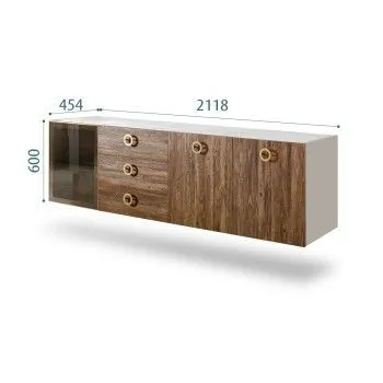 Комод 2.1м Bogemia Fly Wood Fi (Шелк) (Novabuk/Золото) БМКМ-5[4]