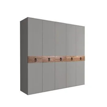 Шкаф 5-ти дв. Bogemia Wood Fa (Серый/Черный) БМШ2/5(Wo)