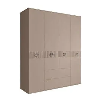 Шкаф 4-х дверный с ящиками, Bogemia Fillini (Мокка/Хром) БМШ2/41(Fi)