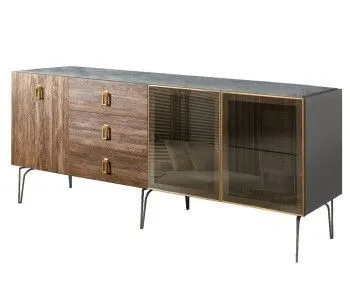 Комод 2.1м Bogemia Wood Fa (Серый) (Novabuk/Золото) БМКМ-5(Wo)[5][10]