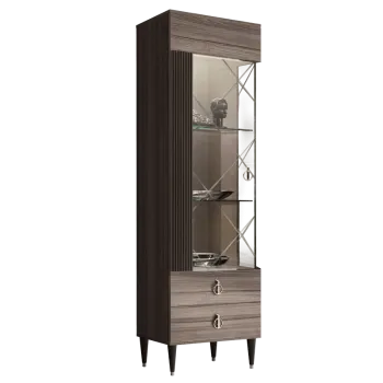 Витрина 1-ств. Римини СОЛО (Орех империя/Серебро) (Левая) РМВ1-1С(s)