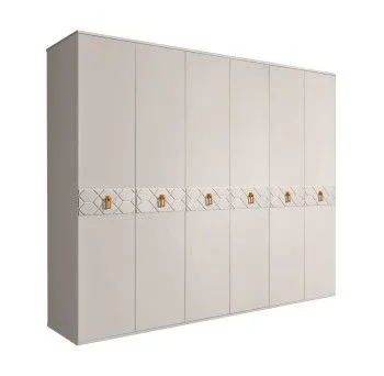 Шкаф 6-ти дв. Bogemia Farfalle (Шелк/Золото) БМШ2/6(Fa)