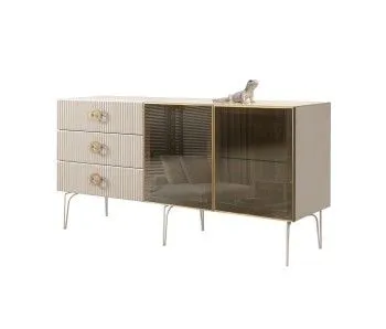 Комод 1.6м Bogemia Fillini (Ваниль) (Lakobel/Золото) БМКМ-4(Fi)[5]